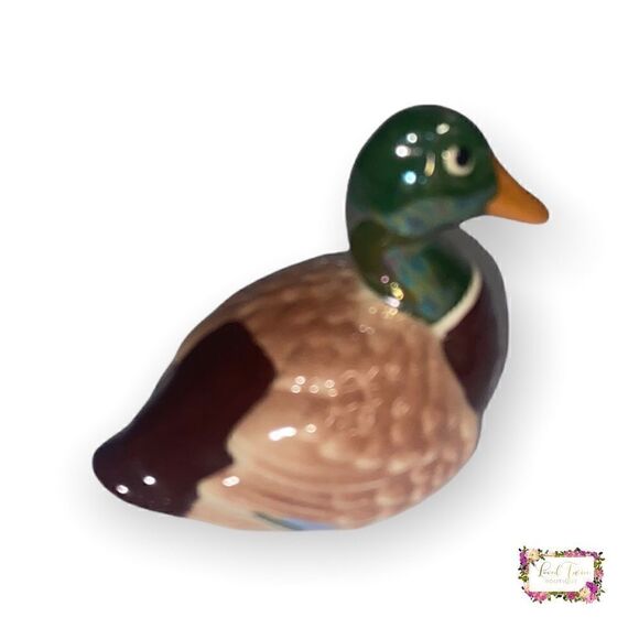 Vintage Miniature Ceramic Porcelain Hand Painted Mallard Duck Figurine - Picture 6 of 14